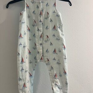 Angel Dear Sailboat Print Muslin Romper 12-18 months New w Tag